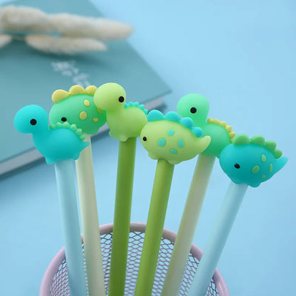 3pcs Little Soft Silicone Dinosaur Gel Pen