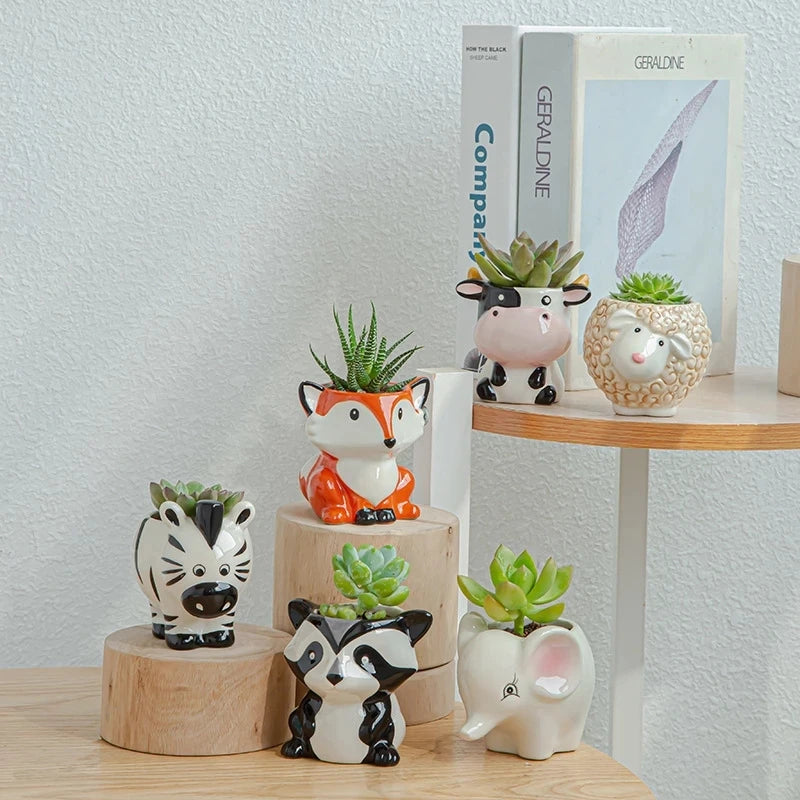 Kawaii Animal Flower Pot Home Decor