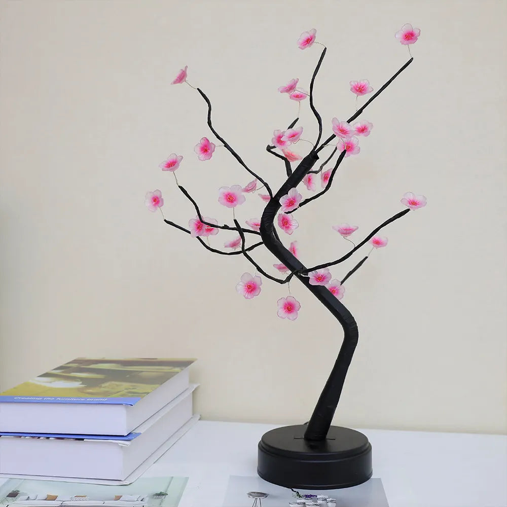 LED Bonsai Cherry Blossom Tree Lamp