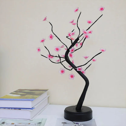 LED Bonsai Cherry Blossom Tree Lamp