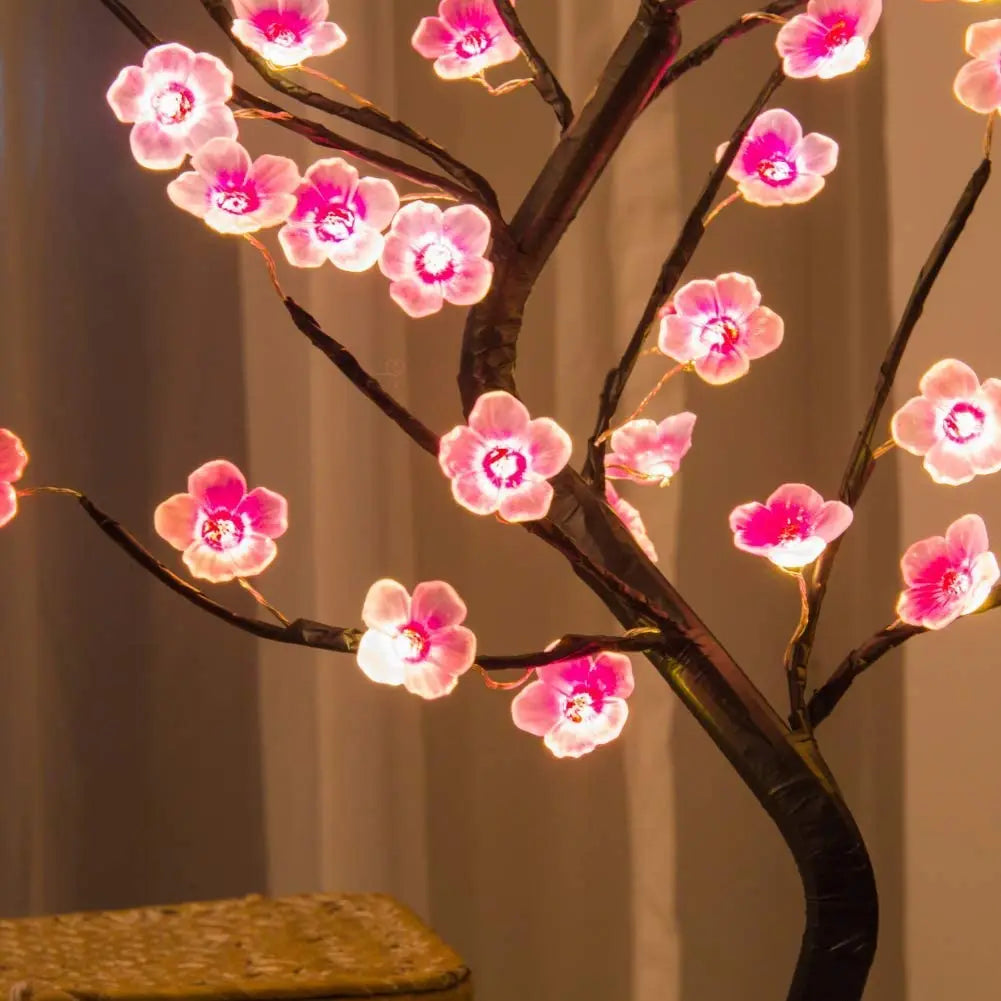 LED Bonsai Cherry Blossom Tree Lamp