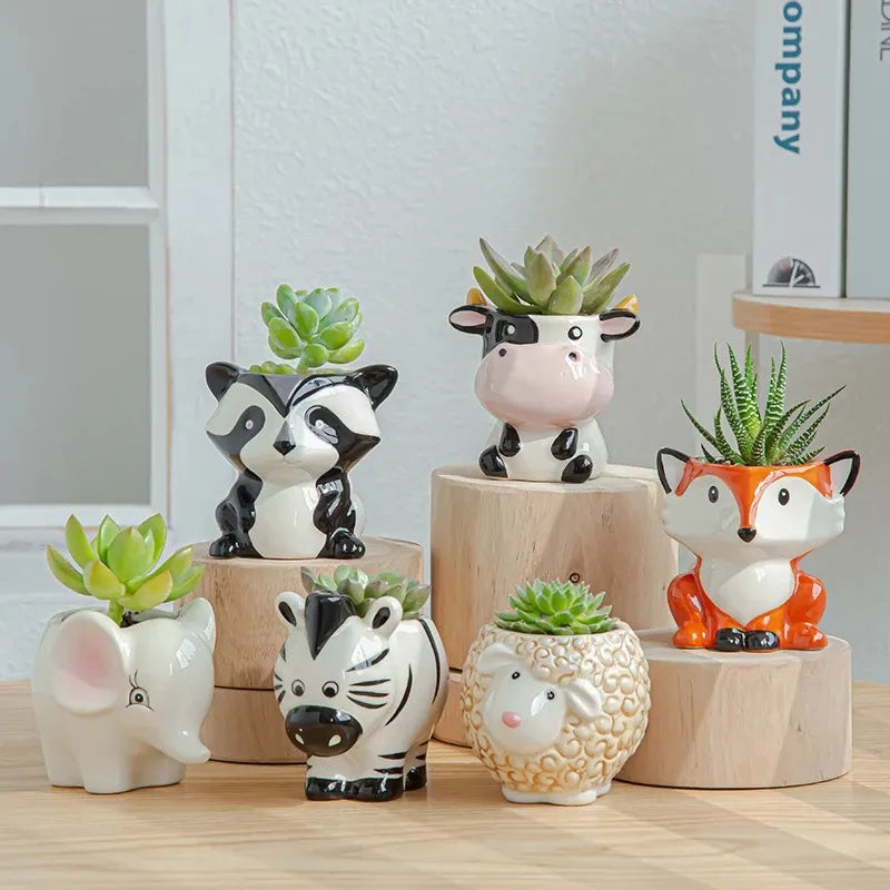 Kawaii Animal Flower Pot Home Decor