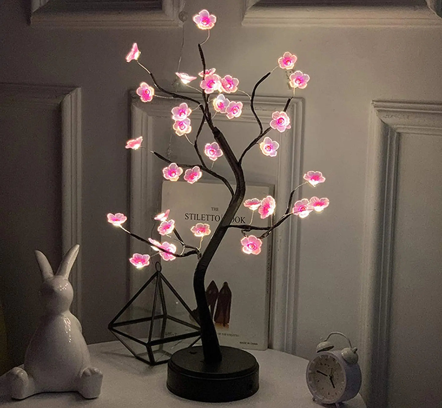 LED Bonsai Cherry Blossom Tree Lamp