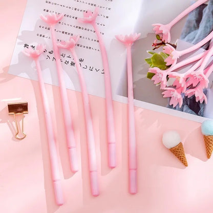 2pcs Sakura Silicone Pink Gel Pen