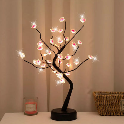 LED Bonsai Cherry Blossom Tree Lamp