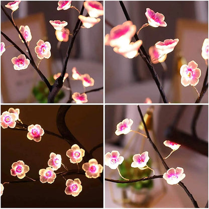 LED Bonsai Cherry Blossom Tree Lamp