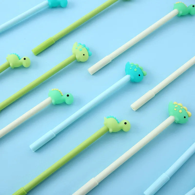 3pcs Little Soft Silicone Dinosaur Gel Pen