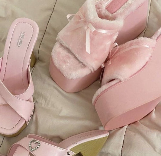 Pink Fuzzy Princess Platforms