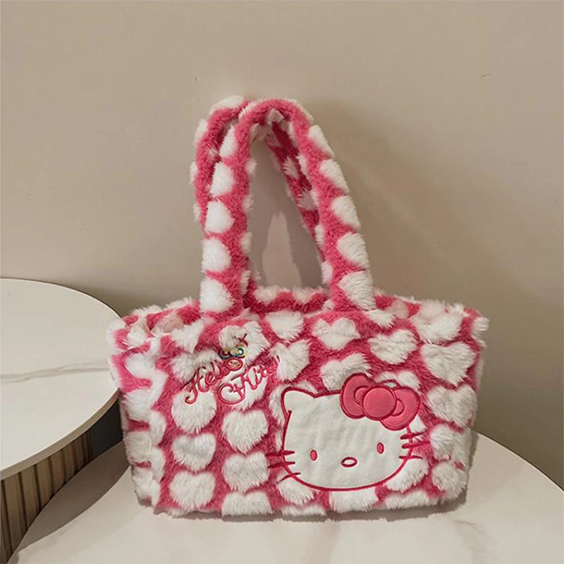 Pink Hello Kitty Soft Plush Shoulder Handbag