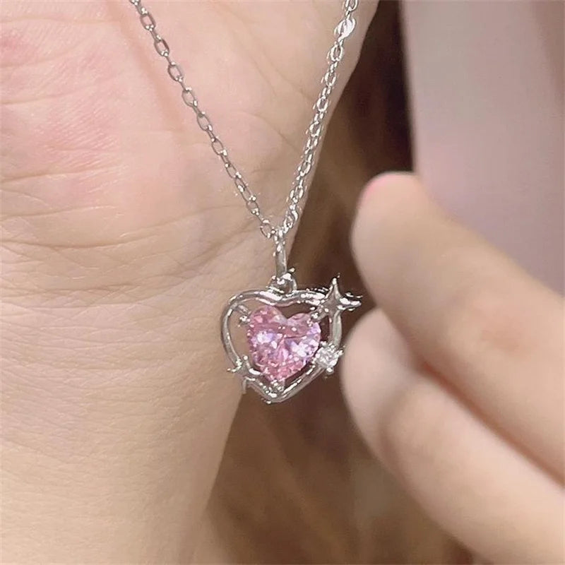 Heart Water Drop Pendant Necklace