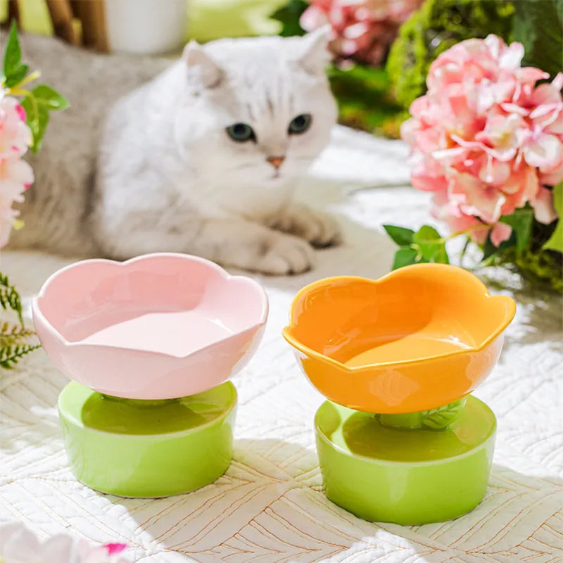 Flower-Shaped Cat Food Bowl