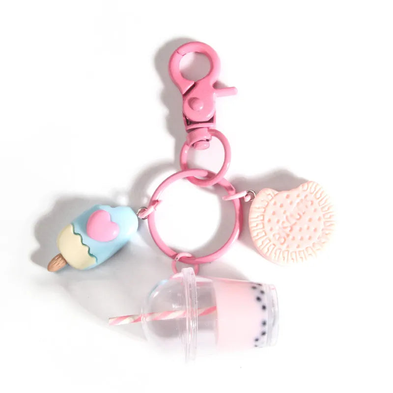 Ice-cream Bubble Tea Key Ring