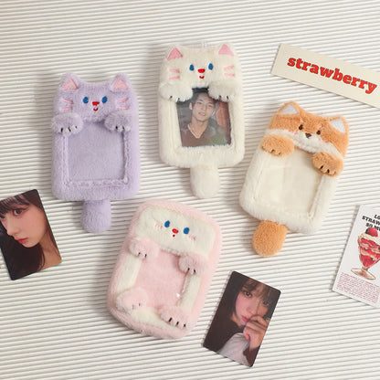 Furry Animals Fluffy Photo Card Holder Bag Pendant