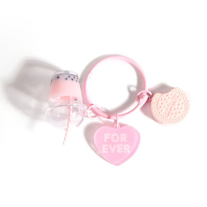 Ice-cream Bubble Tea Key Ring