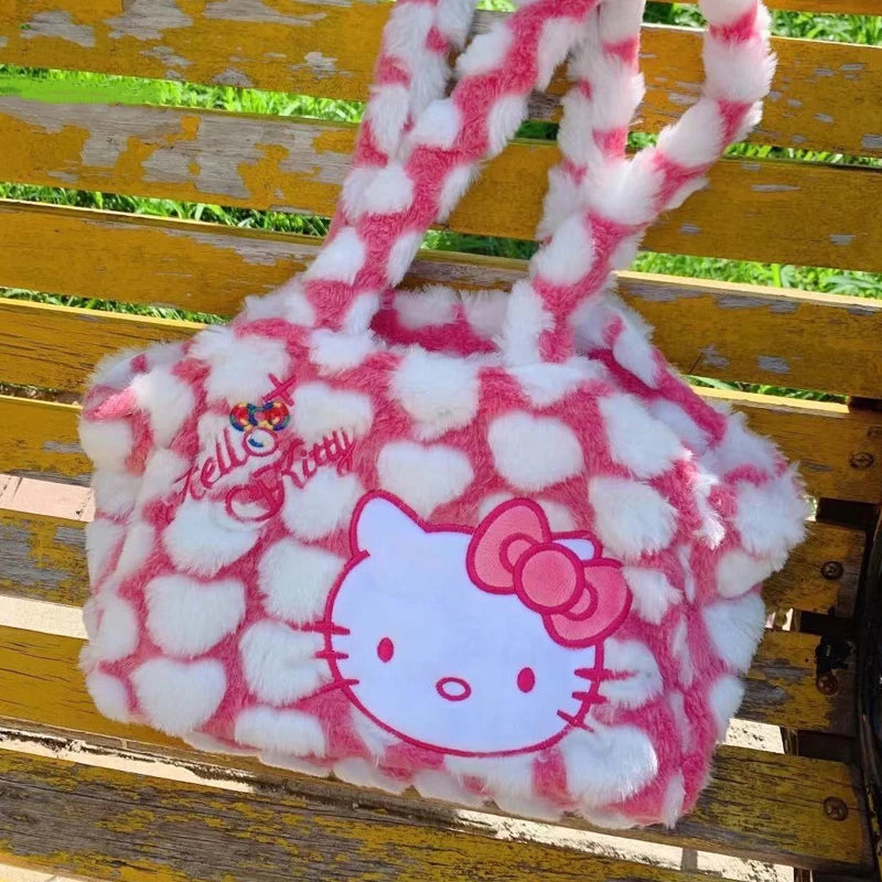 Pink Hello Kitty Soft Plush Shoulder Handbag