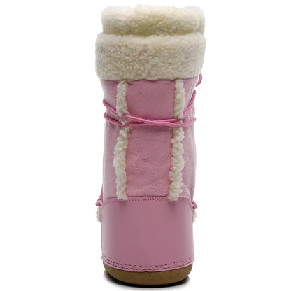 Pink Mid-calf Slip-Resistant Snow Boots