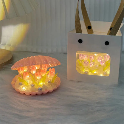 Shell Tulip Night Lamp Handmade DIY Home Decor