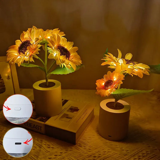 LED Rechargeable Sunflower Night Light Lamp