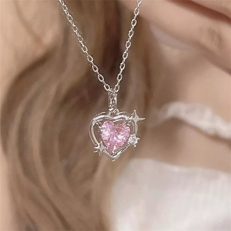 Heart Water Drop Pendant Necklace