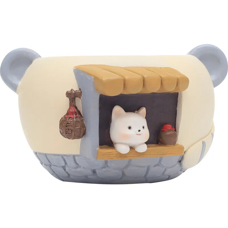 Cat Home Resin Flowerpot Home Decor