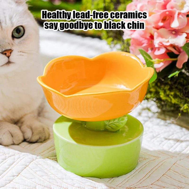 Flower-Shaped Cat Food Bowl