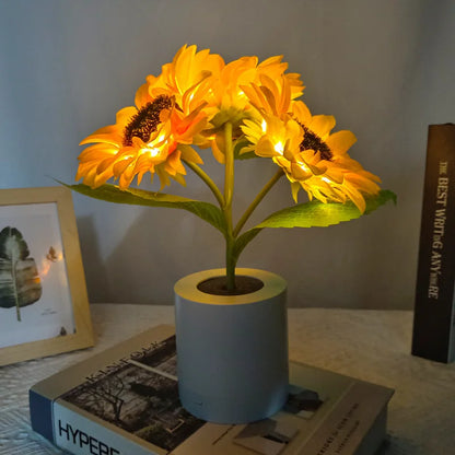 LED Rechargeable Sunflower Night Light Lamp