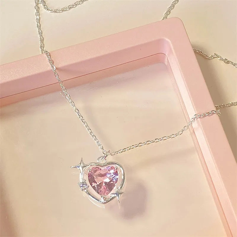 Heart Water Drop Pendant Necklace