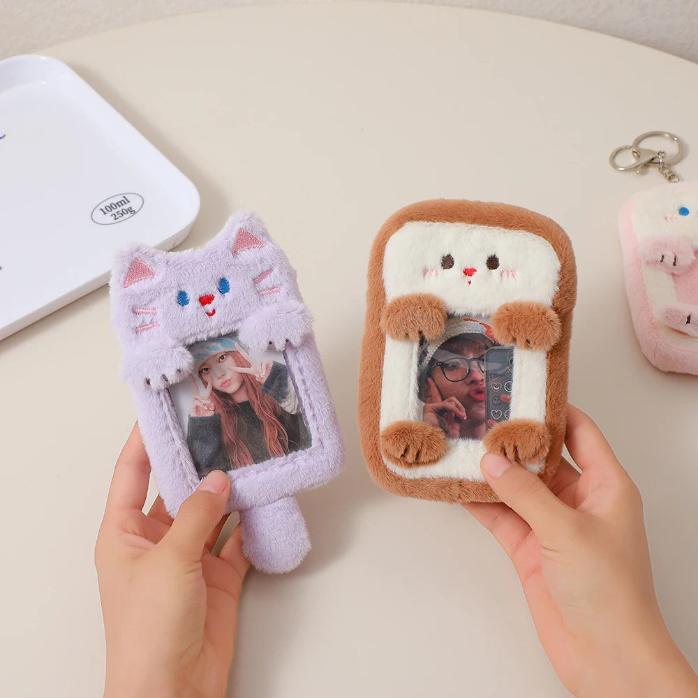 Furry Animals Fluffy Photo Card Holder Bag Pendant