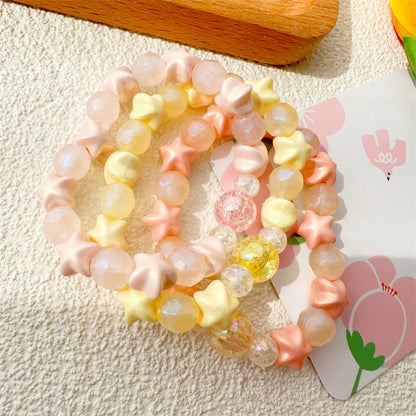 Sweet Pink Star Resin Bracelet