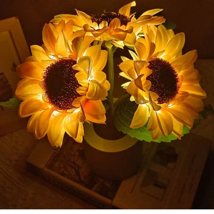 LED Rechargeable Sunflower Night Light Lamp