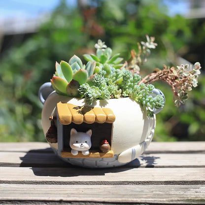 Cat Home Resin Flowerpot Home Decor