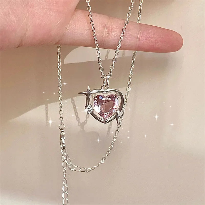 Heart Water Drop Pendant Necklace