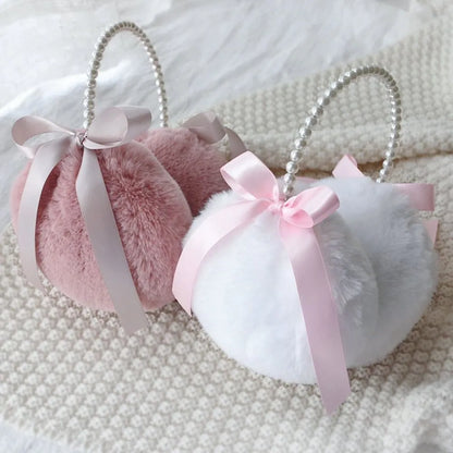 Pearl and Bow Soft Earmuffs