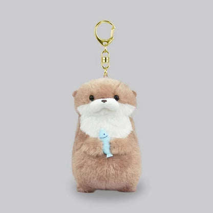 Otter Holding Fish Plush Keyring