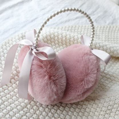 Pearl and Bow Soft Earmuffs