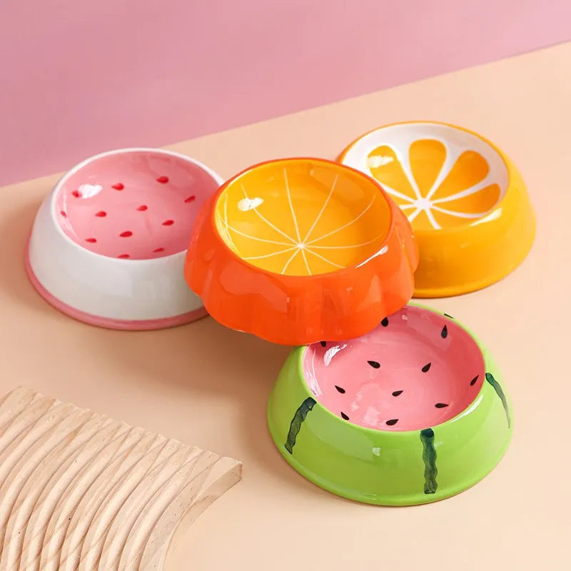 Fruit-Shaped Cat Food Bowl