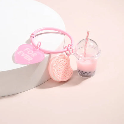 Ice-cream Bubble Tea Key Ring