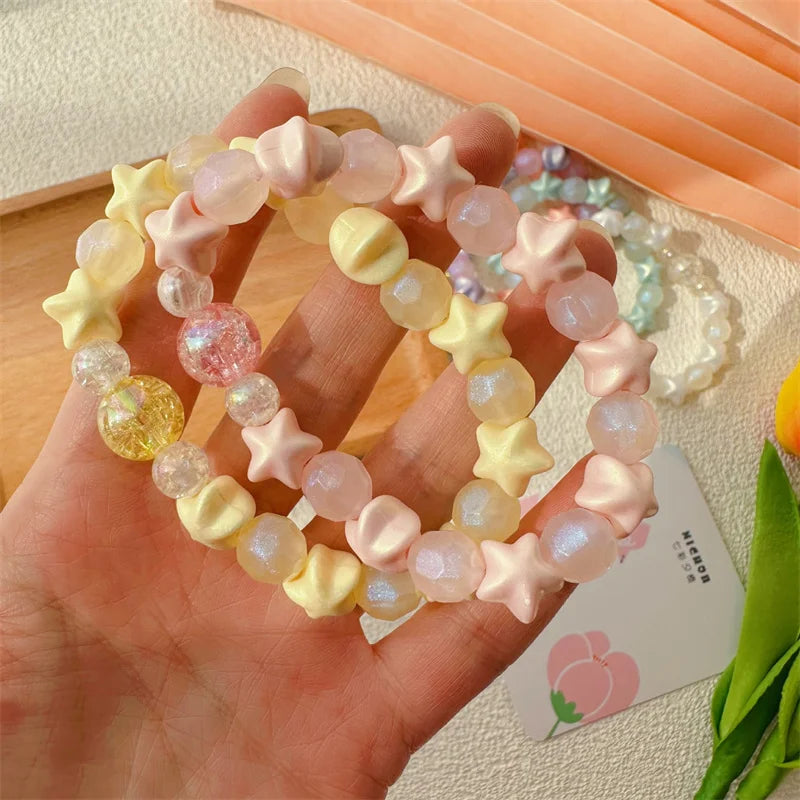 Sweet Pink Star Resin Bracelet